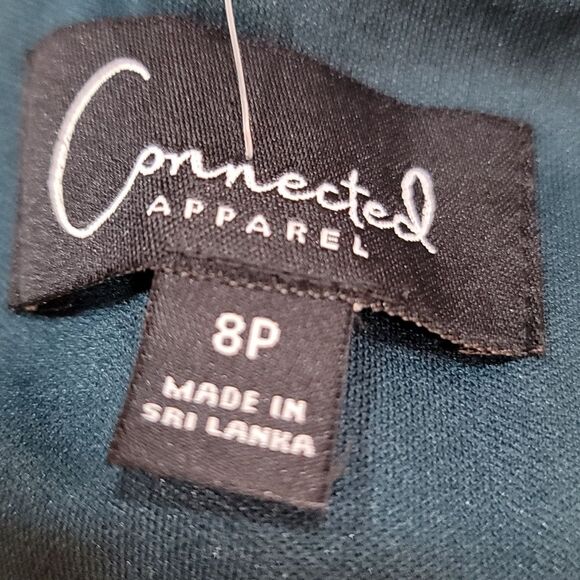 BRAND NEW CONNECTED APPAREL FLORAL COLORBLOCK RUCHED SIDE DESIGN 3/SLEEVE DRESS - Picture 13 of 15